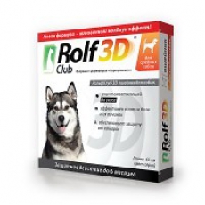 RolfСlub 3D Ошейник от клещей и блох для средних собак, 65см